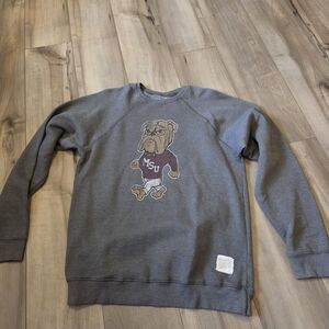 Retro Brand Gray MSU Bulldog Men's Sweater